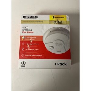 Universal Security Instruments 2-in-1 Smoke & Fire Alarm – Hardwired w/ 10-Year